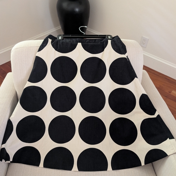 Boden Women's Skirt US 6 Black White Polka Dot A-Line Cotton - Picture 1 of 7